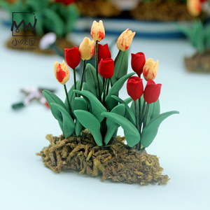 Xiaomiwu casa de muñecas accesorios modelo en miniatura accesorios de tiro arcilla suelo tulipán K125 - Product Image 3