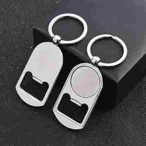 Sublimation Wine Beer Bottle Opener Keychain Bottle Opener <b>Custom</b> Logo Zinc Alloy Metal Photo Keychain for Kitchen and Parties - Product Image 5