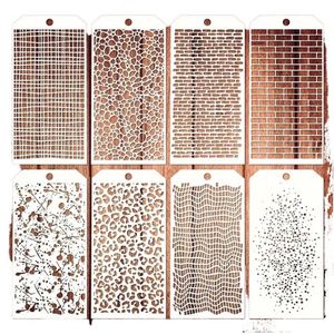 8 Per Set Leopard Brick Dot Painting <b>Stencils</b> Reusable PET Hollow Templates for DIY Wall <b>Furniture</b> Art Crafts Decoration Gift - Product Image 1