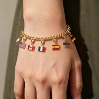 Pendentif drapeau national personnalisé très prisé pour bijoux, ensemble transfrontalier, breloque de bracelet en acier inoxydable, bijoux pendentifs DIY