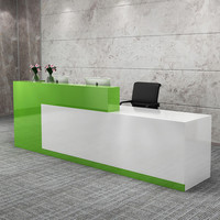Q214 Bureau de réception moderne en fibre de verre et bois sur mesure pour hôpital, sous-sol, hôtel commercial, école