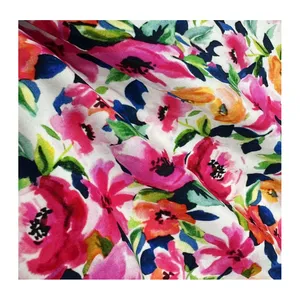 Customized woven 45s 100% viscose fabric challis rayon printed fabric for woman skirt