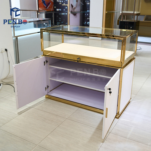 Salle d'exposition moderne de bijoux en or Vitrine populaire de bijoux en verre et montres en acier inoxydable Vitrine de bijoux - Product Image 3