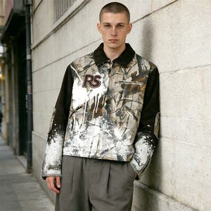 Chaqueta de Camuflaje Moderna para Hombre, <span class=keywords><strong>con</strong></span> Pedrería, Estilo Urbano, <span class=keywords><strong>con</strong></span> Parches, Diseño de Salpicaduras de Pintura, en Oferta - Product Image 1