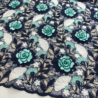 Tissus en dentelle 3D à fleurs 100% polyester, nouveauté très demandée pour robes