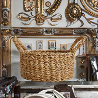 Paniers tissés en jonc de mer en gros avec poignées, bacs de rangement écologiques du Vietnam pour vêtements et décoration intérieure, design spécial