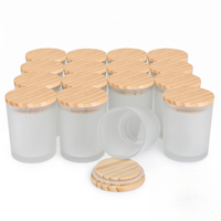 Bocaux à bougies en verre givré de haute qualité 8oz 10oz 12oz 14oz Contenants à bougies vides Divers couvercles disponibles Couvercle en bambou