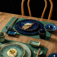 Vaisselle de Restaurant de Sushi bleu moderne, ensemble de assiettes et de plats de banquets d'hôtel, de Style japonais, 24 pièces