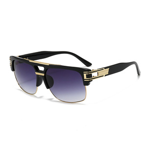 Nouvelles lunettes de soleil <span class=keywords><strong>Bettega</strong></span> pour hommes, style européen et américain, monture large, double pont, tendance rétro - Product Image 3