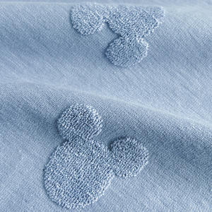 Tissu en jacquard uni en coton 75% et polyester 25%, tricoté en éponge, 300 g/m², antistatique, respirant, évacuant l'humidité, peignoirs de bain, plage, filles - Product Image 2