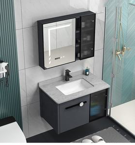 Juego de Muebles de Baño de Lujo Nórdico con Gabinete Flotante, Espejo de Diseño y Lavabo de Almacenamiento Impermeable - Product Image 4