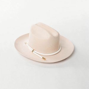 Wholesale Vintage Femme Unisex Women Cowboy Felt Hat Wholesale Wide Brim 100% Wool Felt Fedora Hats - Product Image 1