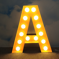 Lettres Lumineuses Géantes Personnalisées à Ampoules LED 3D – Hauteur 2ft, 4ft, 5ft – Support pour Anniversaires et Mariages