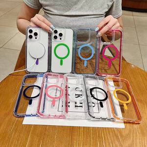 2 in 1 Bundle <strong>Transparent</strong> Magnetic Phone Case Big Camera Hole Hard <strong>Casing</strong> for <strong>iPhone</strong> 15 Pro Max Crystal clear Covers - Product Image 1