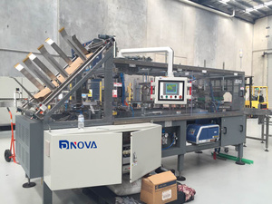 Karton verpackungs maschine mit Nordson-Schmelz gerät für Flaschen Milchpulver dosen, Fass-oder Dosen futter Automatischer Koffer packer - Product Image 2