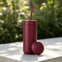 Nouvelle tasse isotherme 3-en-1 en acier inoxydable 2026 avec couvercle coulissant et paille, anti-fuite, pour les boissons
