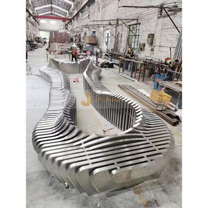 ANW070 Escultura de Arte en Metal Personalizada Estilo Art Deco, Acero Inoxidable Pulido a Espejo para Paisajismo - Product Image 2