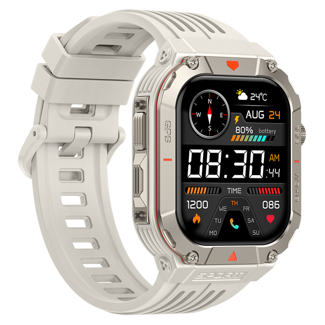 Custom Logo Square Smartwatch AMOLED Touch Screen GPS Tracking Fitness Tracker 480mAh Long Battery Life 3 ATM Waterproof