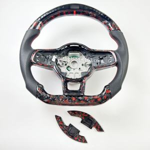 Personalizado para Volkswagen MK7.5 GTI7 <span class=keywords><strong>Golf</strong></span> <span class=keywords><strong>7</strong></span> <span class=keywords><strong>LED</strong></span> forjado fibra de carbono <span class=keywords><strong>volante</strong></span> carreras Tocadiscos - Product Image 1