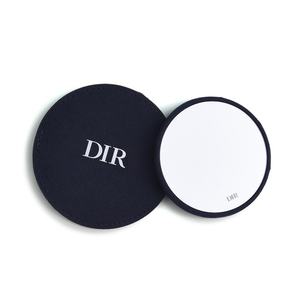 Nouveau style mini miroir de maquillage rond noir en tissu gravé au laser avec emballage cadeau - Product Image 1