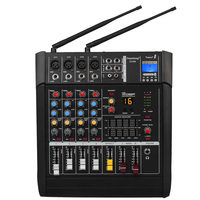 Console de mixage à amplificateur puissant à 4 voies Depusheng GM4X avec 2 microphones sans fil à main