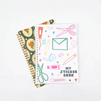 Venta de rebajas personalizada, pegatinas de colección, impresión de libros, cubierta de dibujos animados, pegatina, libro de colección, diario con logotipo