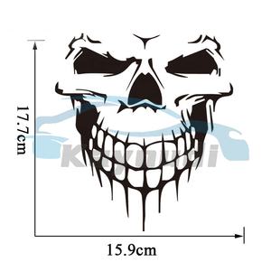 Calcomanía Reflectante para Capó/Lateral de Coche con Diseño de Calavera, 50cm*55cm, Adhesivo PET, Logotipo/Insignia Láser Blanco y Negro, Marca KYD, <span class=keywords><strong>1</strong></span> Año - Product Image 4