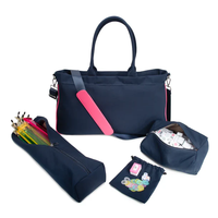 Sac fourre-tout Mahjong avec sangle réglable Carreaux de toile résistants à l'eau Pochette de dés à pois Emballage de Mahjong