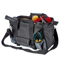 Sac de rangement d'outils durable et résistant à l'usure avec bandoulière réglable, organiseur d'outils portable, 16 poches, 12 pouces