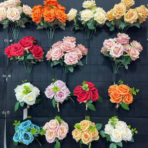 T53 vendita calda pacchetto di peonia artificiale Bouquet di fiori di seta fard colorato rosa matrimonio tavolo <span class=keywords><strong>centro</strong></span> pezzo decorazione della casa del partito - Product Image 2