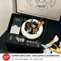 [Soigneusement sélectionné] Coffret cadeau d'huiles essentielles d'aromathérapie aux quatre couleurs, diffuseur, lampe en pierre de cristal, pour la maison, la chambre, longue durée