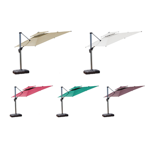 Solar LED Cantilever Patio Umbrella - Offset Sun Parasol with Lights for Garden, Restaurant & <b>Outdoor</b> <b>Dining</b> - Product Image 6