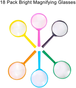 Loupe de poche ronde en plastique colorée de 40 mm pour enfants - Product Image 3