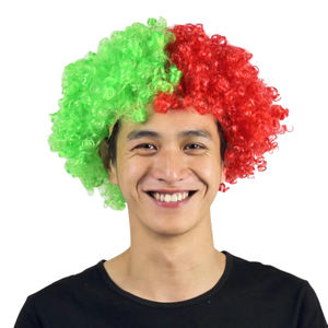 Perruques colorées à thème sportif pour les fans de la Coupe d'Europe de football, coiffure pour fête à thème sportif, accessoires moelleux pour adultes, couvre-cheveux explosif pour carnaval - Product Image 3
