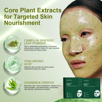 Masque facial réparateur apaisant et hydratant au collagène profond à base de poudre de feuilles de thé de marque privée