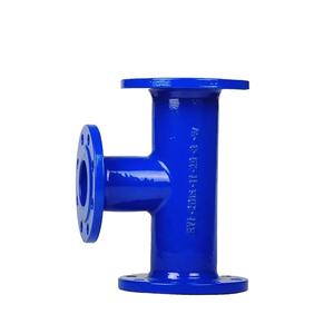 EN545 Neues epoxid beschichtetes Flansch kreuz aus duktilem Eisen 100 mm Rohr verschraubungen aus duktilem Eisen mit Flansch - Product Image 4