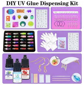 Kit de bijoux en résine UV fait main professionnel TOYSRUNNER, époxy transparent dur à durcissement rapide, moule en silicone pour pendentifs et boucles d'oreilles - Product Image 5