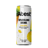 Vente en gros 2026 OEM ODM ABEST Boisson pétillante aromatisée aux fruits Jus de fruits en canette 250ml 24 pièces/carton Boissons délicieuses