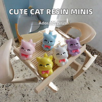 100 pièces de figurines en résine kawaii, animaux de dessin animé, chats, artisanat, figurines de mode, cabochons, décoration de maison, miniatures, décoration de jardin féerique, poupée