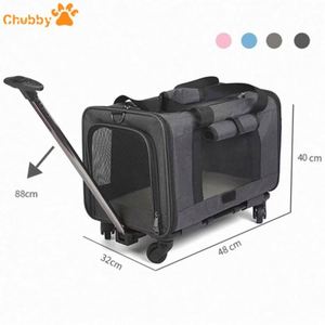 Meilleures fournitures : Sac de transport pliable et respirant pour animaux de compagnie, grande capacité, avec roulettes détachables, idéal pour les voyages - Product Image 2