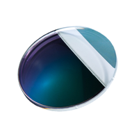 Lentille Progressive Opcial 1.56 SF Semi-finie en Deux Pièces, Résine Transparente Optique UV400 Grise CR39 HMC Style 70/65MM Enveloppe