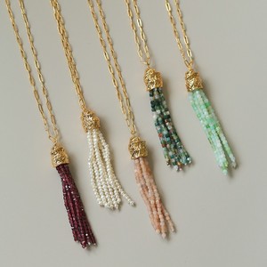 Collier pendentif en perles et <span class=keywords><strong>pierre</strong></span> <span class=keywords><strong>de</strong></span> <span class=keywords><strong>soleil</strong></span> avec pompon en forme <span class=keywords><strong>de</strong></span> blé, style luxe léger français, en <span class=keywords><strong>pierre</strong></span> naturelle pour femme - Product Image 3