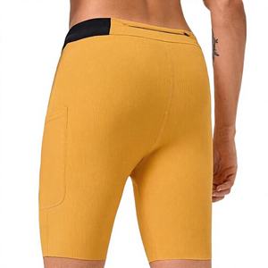 Shorts de sport pour hommes à compression, avec poches cargo, en polyester/coton peigné tricoté, couleur unie, pour la gym, le cyclisme et la course à pied, OEM - Product Image 1