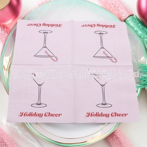 Serviettes en papier rectangulaires personnalisables pour <span class=keywords><strong>restaurant</strong></span> avec impression motif verre à vin pour bars et dîners professionnels - Product Image 2