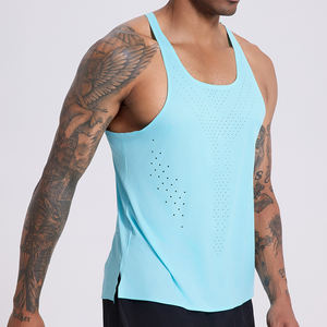 First Class Quality High Elasticity Sports <b>Vest</b> Crew Neck Loose Hem Sleeveless Training - Product Image 6