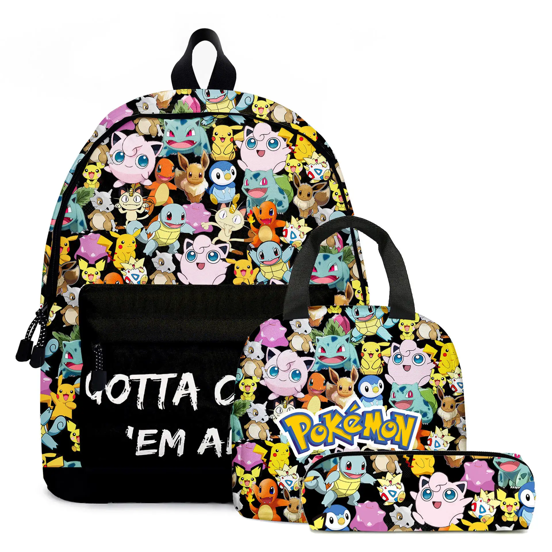 3 Stks/set Rugzak Pikachu Huisdier Elf Basisschool En Middelbare School Schooltas Kinderen Rugzak Met Lunchbox Rugzak