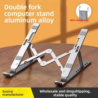 Support pliable en métal pour ordinateur portable, universel, antidérapant, à double fourche, pour Macbook Pro Air Lenovo Notebook