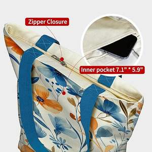 Sacs fourre-tout personnalisés en coton biologique 12 oz, sacs de courses en toile écologiques et recyclables, impression de logo personnalisée, pour la vie quotidienne - Product Image 4