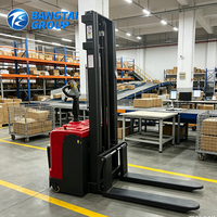 Chariot élévateur électrique à mât étroit de 1,5 tonne, à batterie, avec mât triphasé de 4,5 m pour stockage en hauteur