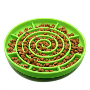 Sans BPA Portable Chien Pet Alimentation Lente bols Durable Cercles Motif Rond Silicone Chien Animaux Plus Lent Mangeoire <span class=keywords><strong>Bol</strong></span> - Product Image 1